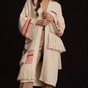 Anthropologie Pilcro Fringed Duster Cardigan